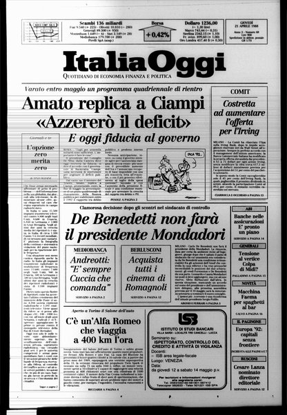 Italia oggi : quotidiano di economia finanza e politica